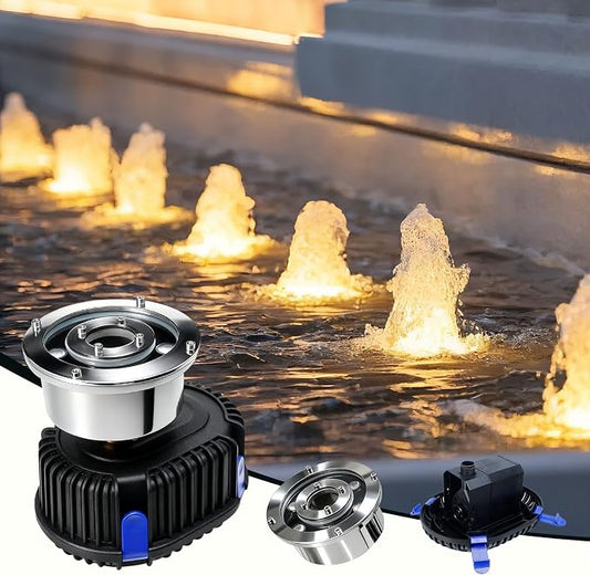 Pond Fountain Pump with LED Light for Outdoor Water Garden, 528GPH Submersible Pump Fountain Light Kits (Warm White) for Water Feature Koi Pond