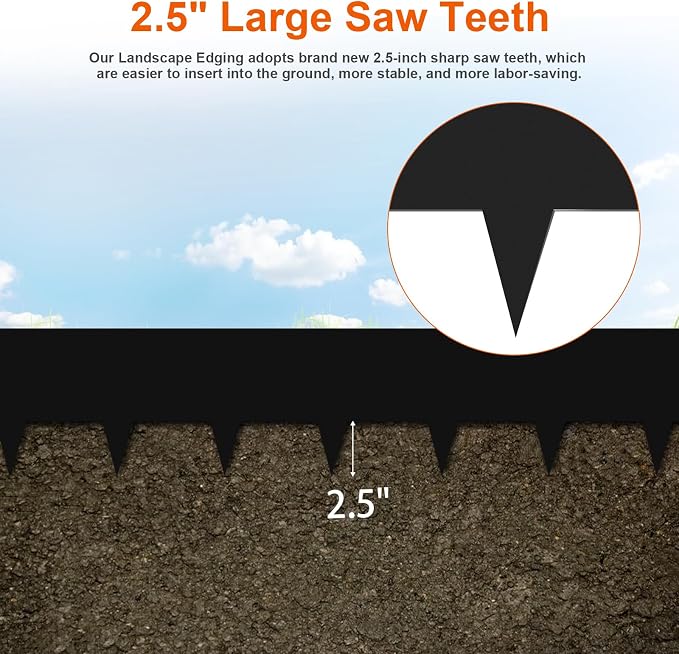 40" L X 7.5" H Metal Landscape Edging, 10 Pack Galvanized Steel Garden Edging, Garden Edging Border for Lawn, Flower Bed, Yard