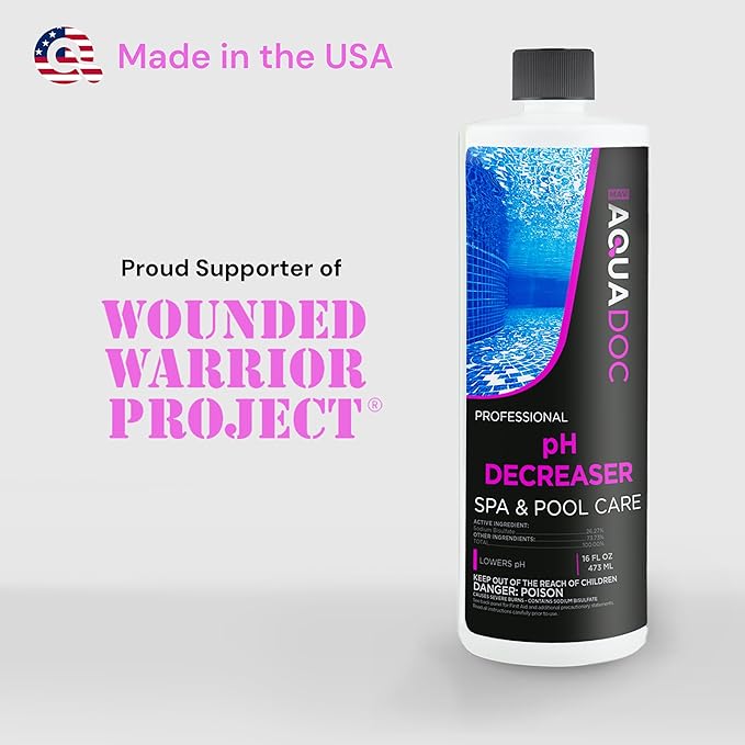 MAV AquaDoc pH Decreaser - pH Down for Hot Tub Spa - 16oz Liquid Hot Tub Chemicals pH Reducer