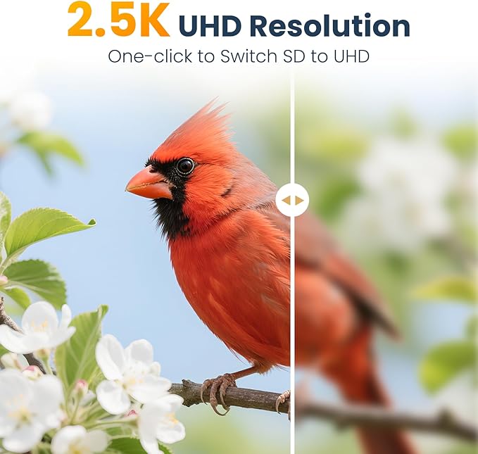 Smart Metal Bird Feeder with Camera Squirrel Proof, 2.5K UHD AI Identification, Wireless Solar Powered Outdoor for Garden Birding, Real-time Videos & IMG, Premium Present for Mom