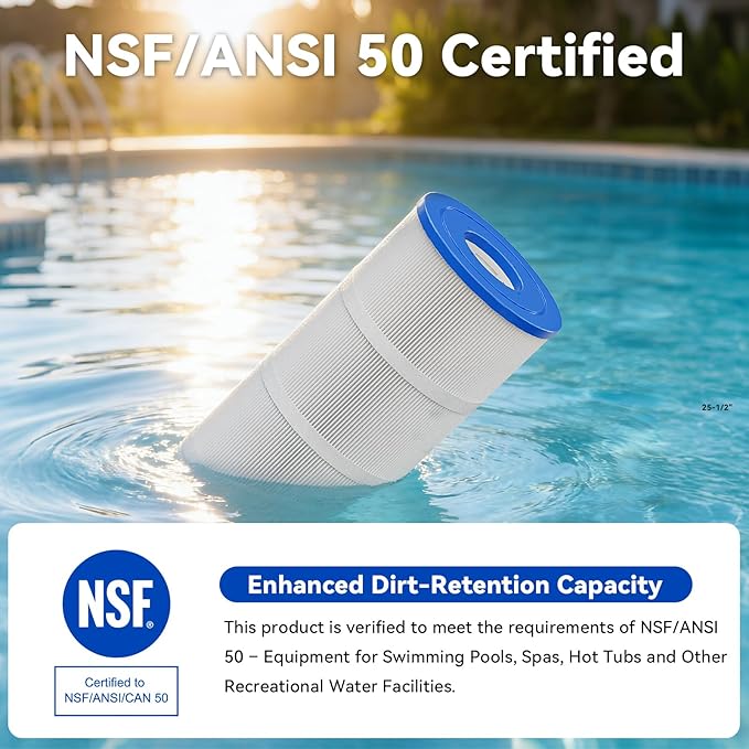CCP520 Pool Filter Cartridges 4 Pack, Compatible with Pentair Clean & Clear Plus 520, Replace Pleatco PCC130, Pentair R173578, 520 sq.ft, Heavy Duty 5 oz+ Trilobal Fabric