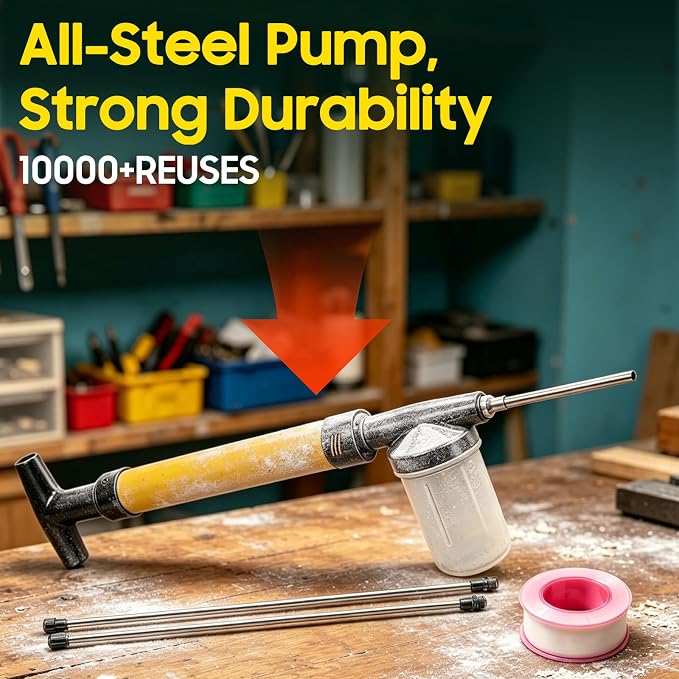 Diatomaceous Earth Duster, 【2026 Upgraded】 with Extended Reinforced Tube and Adjustable Spray Distance Up to 4 Inches.Pump Type Adjustable,Diatomaceous Earth Applicator.
