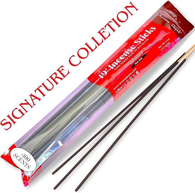 Aroma Depot 19'' Black Coconut Most Exotic Incense Sticks. Approx 27 to 30 Sticks Per Bundle, Length - 19 Inch, Each Natural Stick Burns for 3 to 4 Hours Each. Long Lasting. Guarantee 100% Pure