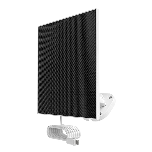 myQ Solar Panel for myQ Outdoor Battery Camera, 6.5 Foot (2m) USB-C Cable, Waterproof, 3.8W and 5V, 360° Rotation & 180° Tilt