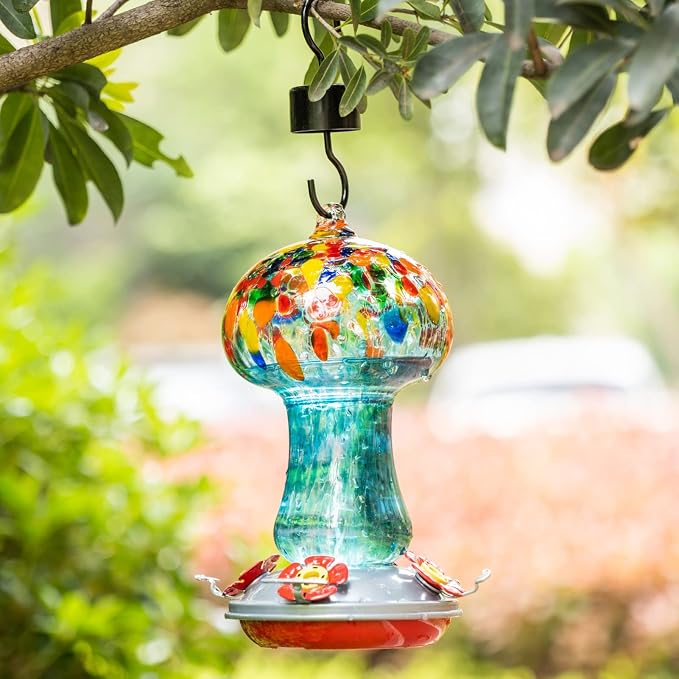 Muse Garden Gifts for Women Hummingbird Feeders for Outdoors Hanging Ant and Bee Proof, Blown Glass Hummingbird Feeder with Ant Moat, Christmas Gardening Gifts for Women Mom, 28OZ, Tropical Islands | Muse Garden Gifts for Women Hummingbird Feeders for ...