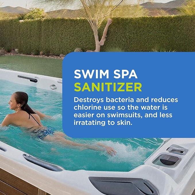 FROG @Ease Floating System for Swim Spas - Quick & Easy Self-Regulating Swim Spa Sanitizer - Swim Spa Maintenance System with Sanitizing Minerals & SmartChlor Technology - 8 Month Bundle+