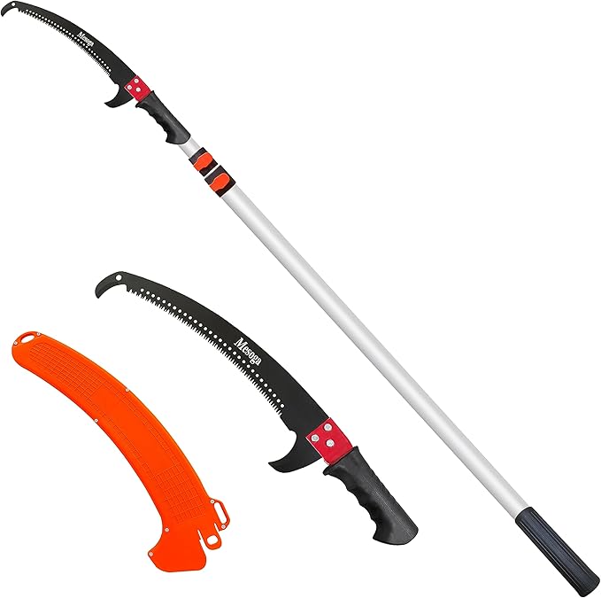 5-13FT Telescoping Pole Saw with 17-Inch Steel Blade & Case | Extendable Tree Trimmer, Cuts High Limbs, Palms, Vines, No Ladder Needed, Safe Operation