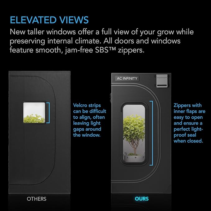 AC Infinity CLOUDLAB 722, Advance Grow Tent 2x2, Thickest 1" Poles, 2000D Mylar Canvas, Lab-Tested Highest Reflectivity, Largest Zipper Window, Controller Mount Plate, 24" x 24" x 72" Indoor Growing