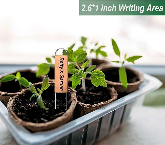 40 Pieces Metal Plant Labels 6 Inch Copper Metal Plant Tags Garden Label Markers Outdoor Planting Garden Markers for Plants Vegetables Herb Seedlings Flowers