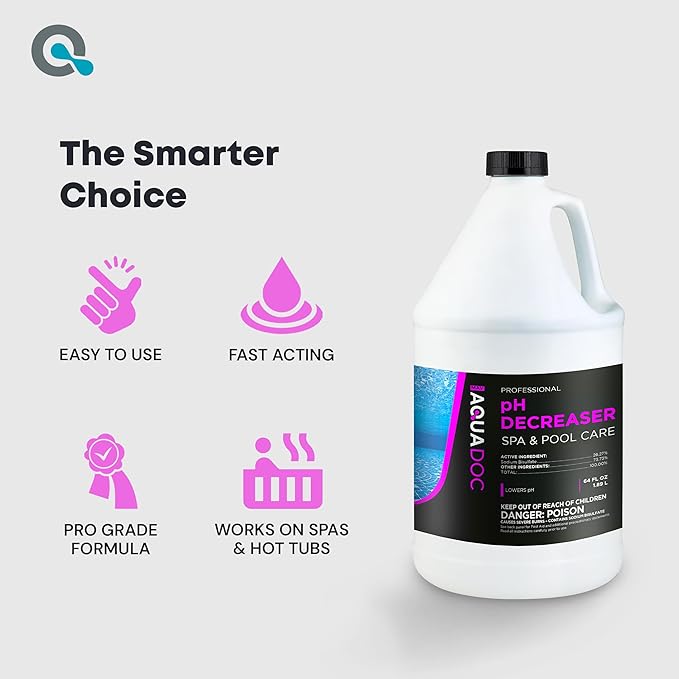 AquaDoc Hot Tub pH Decreaser - 64oz - Spa pH Down for Water Balance - Hot Tub Chemicals Made in USA