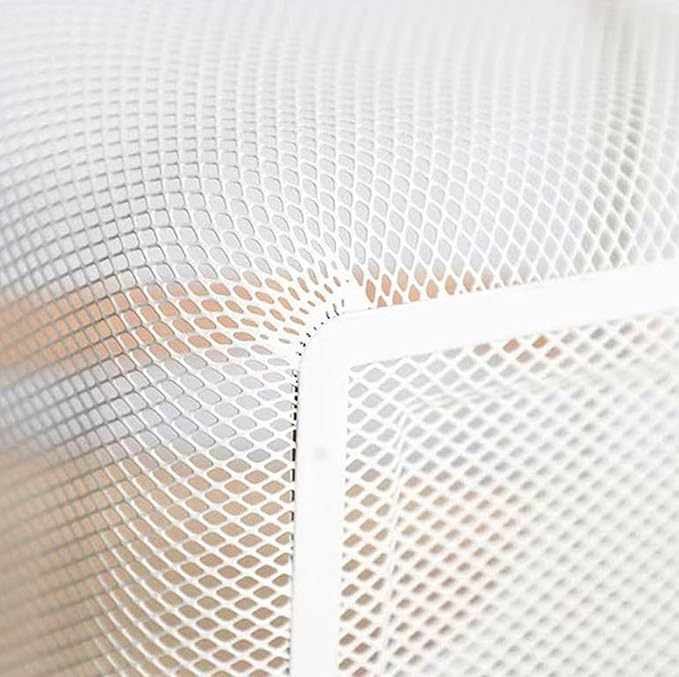 AJIODA Metal Mesh Steel Basket, Storage Organizer Basket Garden Harvest Basket Multi-functional Kitchen Fruit Baskets Bin with Wooden Handle for Bathroom Picnic Shopping Decor Cabinet Home, White
