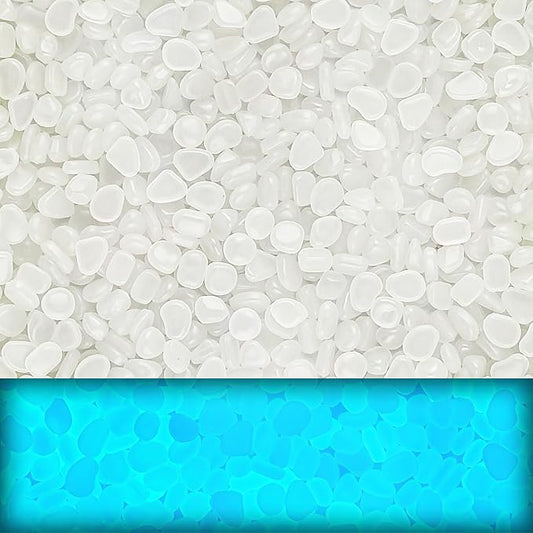 1800pcs Glow in the Dark Rocks for Outdoor Garden & Aquarium – White Luminous Stones for Landscaping, Pathway, Patio, Driveway, Walkway, Fish Tank, Plant Pots