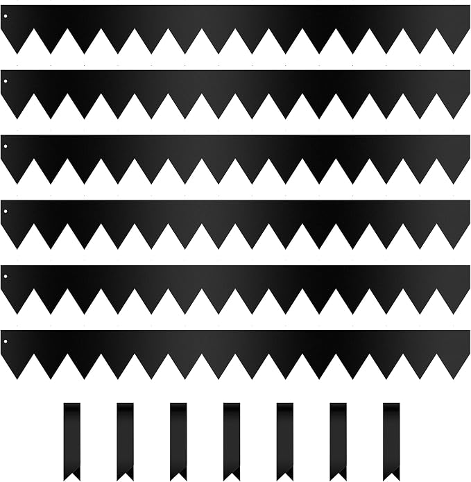 Worth Garden 6-Pack 4.5" H. Galvanized Steel Landscape Edging w/Black Powder Coating - 40" L x 4.5" H Strips - Hammer-in 16-Gauge Metal Edging Border w/ 7 Clips - Edge for Lawn Yard (20Ft Total)