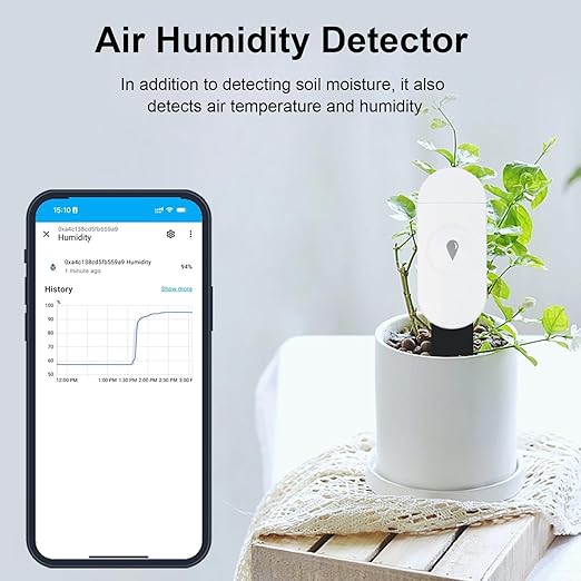 Haozee Intelligent Soil Moisture Sensor, 3 Pack, Zigbee Hub Required | Capacitive Sensor, Moisture/Temperature Meter for Garden Planting, Compatible with Home Assistant Zigbee2mqtt