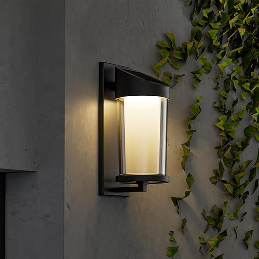 Solar Yard 4-Pack Outdoor Wall Lights, Light Fixture, LED Exterior Lighting fixtures for Outside, Front Porch Lights, Waterproof Wall Sconce Lantern Lamp for House, Patio, Doorway, Entryway, Round