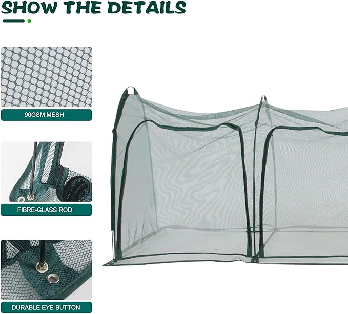 Flexible Net Grow Tunnel - Garden Greenhouse Mesh Cover Growhouse Plant Netting Covers for Protecting Fruit Vegetables Plants Cultivation (5M)