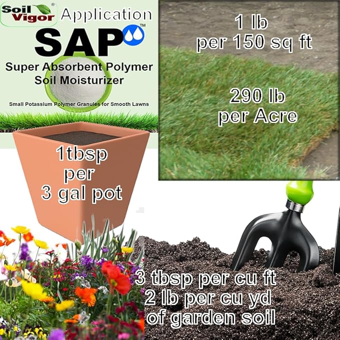 Super Absorbent Polymers Moisture and Fertilizers Keeper for Plants (5 Lb.)