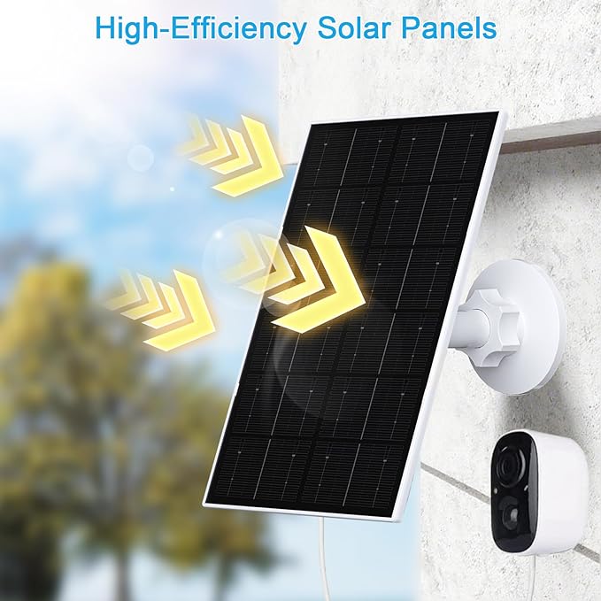FUTUREZEN 4W Solar Panel for Security Camera, Type-C/Micro USB Solar Charger for Rechargeable Battery Cameras, IP66 Waterproof, 360° Adjustable Bracket, 9.8ft Cable for Outdoor Use, 2 Pack