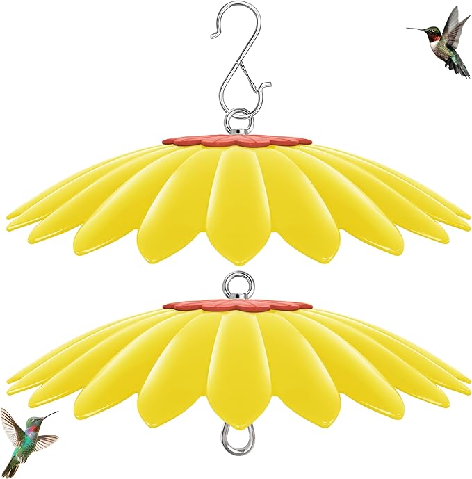 13.5 inch Bird Feeder Rain Guard,Hummingbird Feeder Shade Dome Cover,Umbrella Cover for Bird House for Outdoor,Squirrel Baffle(Yellow) 2 Pack