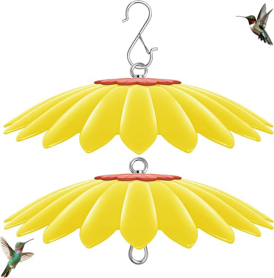 10.5 inch Hummingbird Feeder Shade Dome Cover,Rain Guard,Weather Guard for Bird Feeder, Umbrella Cover for Bird House for Outdoor,Squirrel Baffle,Flower Design(Yellow) 2 Pack