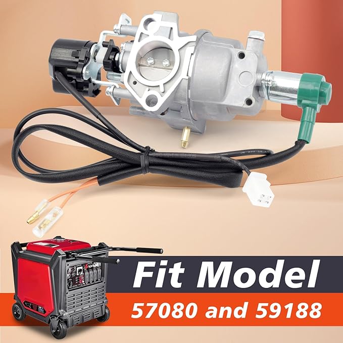 Inverter Generator Carburetor Compatible with Harbor Freight Predator 9500 Watt Surper Quiet Generator Model 57080 and 59188, Air Intake Gaskets Included