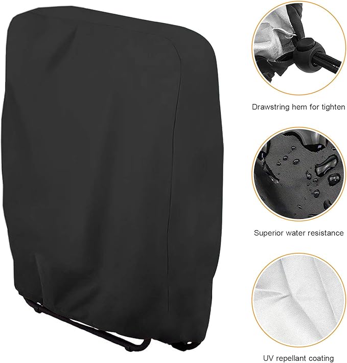 Uranshin Outdoor Furniture Cover Waterproof 2PCS, Zero Gravity Chair Covers, Folding Patio Chair Covers All Weather, Dustproof Anti Gravity Chair Cover with Storage Bag, 28" W x 13" D x 43" H, Black