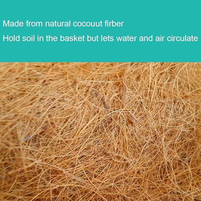24 InchCoco Liners for Planters 2 PCS Round Basket Shaped Coconut Fiber Replacement Liners
