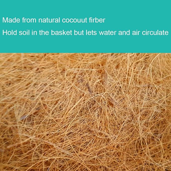 24 InchCoco Liners for Planters 4 PCS Round Basket Shaped Coconut Fiber Replacement Liners