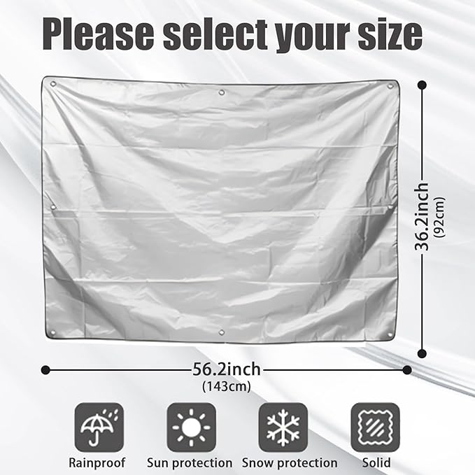Jumbo Machine Cover - Breathable, Rust Preventing, Water & Dust Proof, Tear Resistant Silver (Silver+Black, 57.87*38.58)