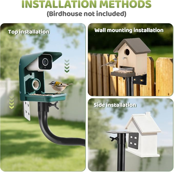Upgraded Bird House Pole Heavy Duty Bird Feeder Pole Thickened Pole with 4 Hooks,Wind-Resistant Water Bowl,Mesh Tray,Y-Shape Platform Bird House Frame for Yard Garden Backyard(Not Include Birdhouse)