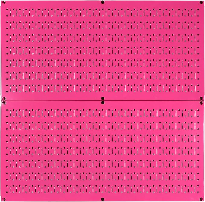 Wall Control Pegboard Value Pack - (3) Pack of Wall Control 16-Inch Tall x 32-Inch Wide Horizontal Pink Metal Wallboards for Home & Garage Tool Storage Organization (Pink Pegboard)