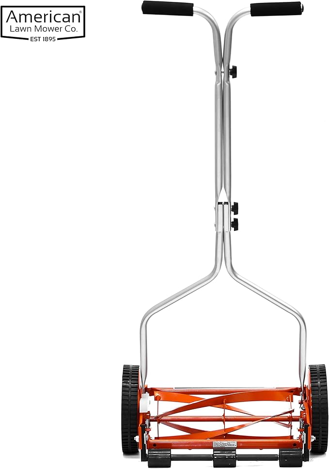 Earthwise 21" Width Leaf & Grass Push Lawn Sweeper and American 14" 4-Blade Push Reel Lawn Mower Bundle