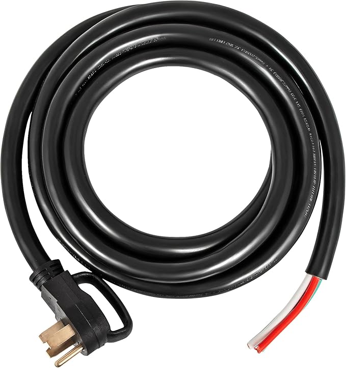VEVOR 15-Foot 50 Amp Heavy Duty Generator Extension Cord, 6/3+8/1 Gauge STW, 125V/250V 4-Wire NEMA 14-50P to SS2-50R, 12500W Power Cord with Handle for RV, EV, Transfer Switch