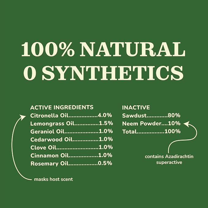 Natural Citronella Incense Sticks Outdoor - (18 Sticks, 40 hrs Protection) for Safety on Patio, Camping etc | DEET Free, Powered with Indian Neem & Essential Oils