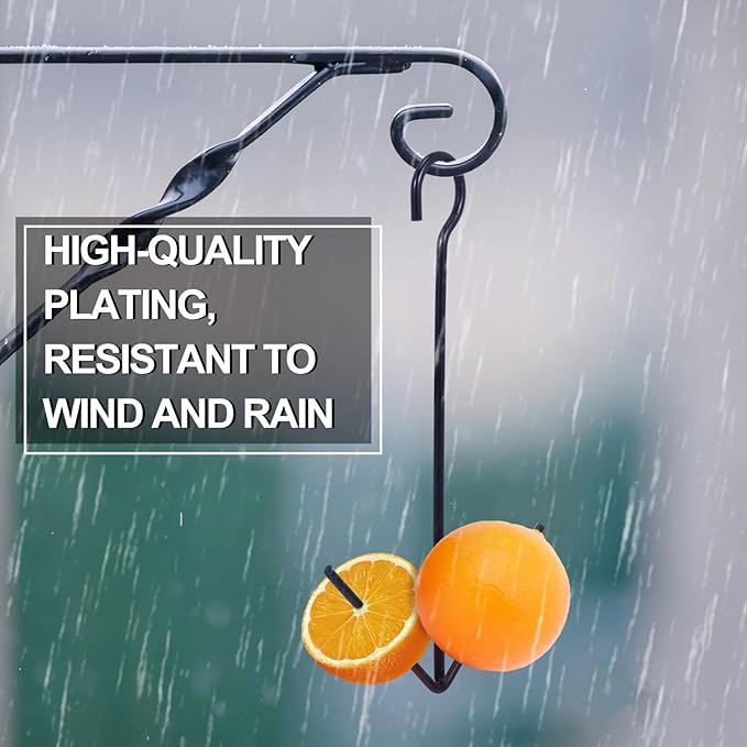 Zonon 1 Pcs Oriole Bird Feeder Hanging Orange Fruit Bird Feeder with Hook Black Fruit Holder for Outdoors Garden Patio (2 Prongs)