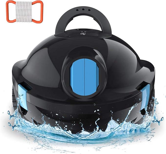 Y10 Cordless Robotic Pool Cleaner, Automatic Pool Vacuum - Ultra Long Battery Life, Powerful Suction, Self-Parking, Lightweight for Above/Inground Pools Up to 65ft/1100 Sq.Ft (Coal)