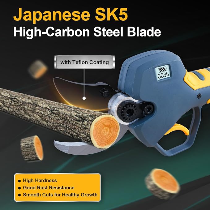 Electric Pruning Shears Cordless 40mm 1.6'' Cutting Diameter 2×2Ah Batteries, Compatible with Makita 18V Battery Powered Pruner Electric Secateurs Branch Cutter Professional for Tree Trimming