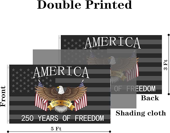 250 Anniversary USA Flag 3x5 Ft 2 Sided 3 Layers 250th Anniversary Flag We The People 1776-2026 250 Years Birthday Patriotic Decor for Outdoor Front Door Porch Wall (E)