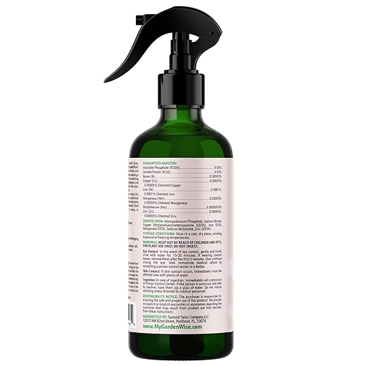 GardenWise Orchid Food Bloom Booster Fertilizer - Bloom Orchids Fertilizer – Phosphorus and Potassium Formula 0-0.05-0.03 - Ready-to-Use Spray with Chelated Micronutrients (8 OZ)