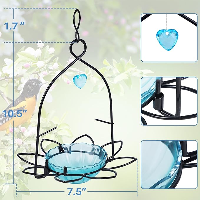 FORUP Oriole Bird Feeder, Orange Fruit Oriole Feeder (Blue)