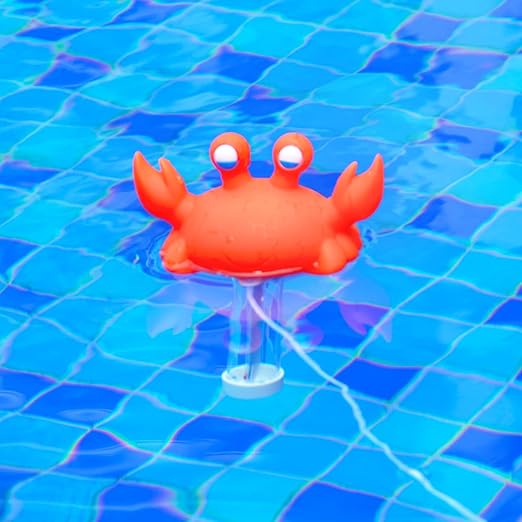 XY-WQ 2 Pack Floating Pool Thermometer, Large Size Easy Read for Water Temperature with String for Outdoor and Indoor Swimming Pools and Spas (Crocodile & Crab)