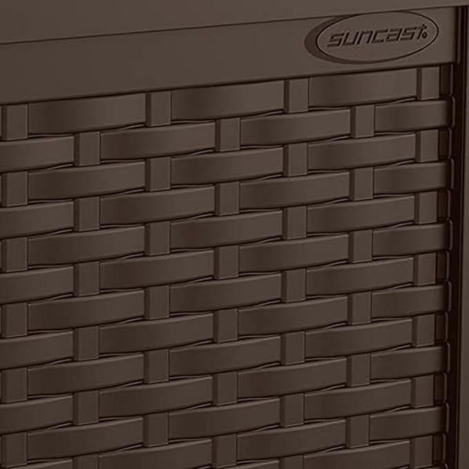 Suncast 4 Pack 22-Gallon Small Deck Box - Lightweight Resin Storage Container and Seat for Patio Cushions and Gardening Tools - Store Items on Patio, Garage, 22.5"L x 17"W x 22.5"H, Yard - Java Brown