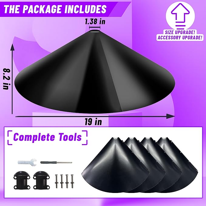Squirrel Baffle,Pole Mount Squirrel Guard Stopper for Outdoors Bird Feeder Pole,Used for Bird Feeding Poles,(Black 19inch-1Pack)
