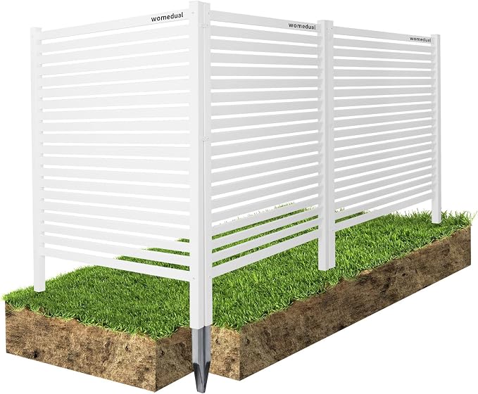 Air Conditioner Fence 3 Panels, 36" W x 45" H Outdoor Trash Can Fence, Easy Assembly Decorative Privacy Screen for AC Units & Pool Equipment