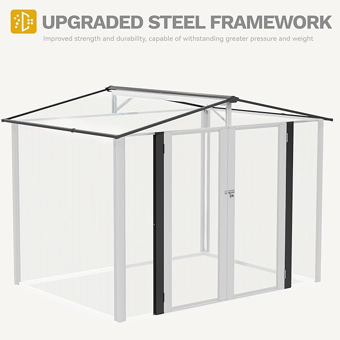 DWVO 8'x6' Large Metal Outdoor Storage Shed, Heavy Duty Tool Storage Sheds for Backyard Patio Lawn - Ideal for Bicycles, Garden Tools, and Lawn Equipment, Easy-to-Assemble, White