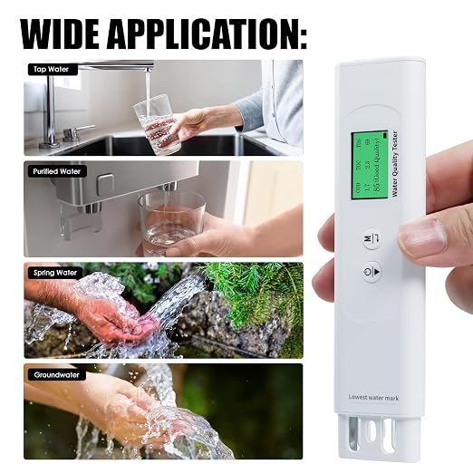 Water Quality Tester for Drinking Water, Portable 6-in-1 TDS Meter TOC, COD, EC, UV275, Temp&TDS, Digital Drinking Water Quality Tester for Home, RV, Hiking, Camping, Travel, Well, Tap, Water Purifier