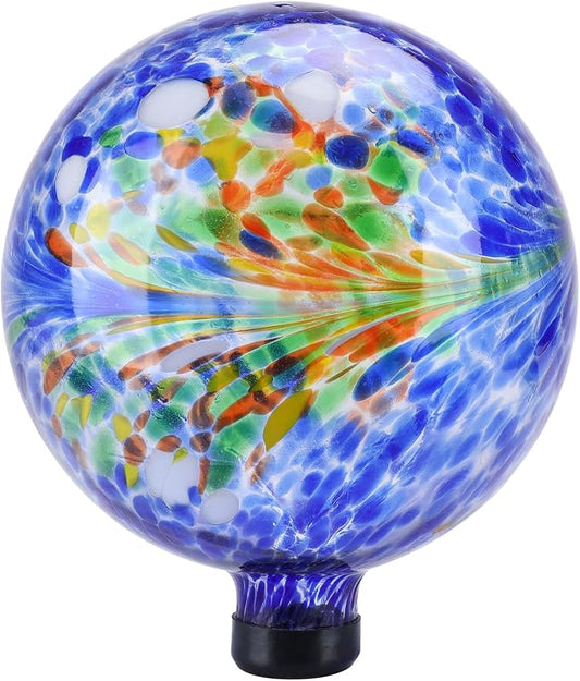 10 Inch Gazing Ball Glass Reflective Garden Globe Outdoor Gazing Globe Yard Ornament for Garden Yard Home Outdoor Decoration Multi, NOT Solar