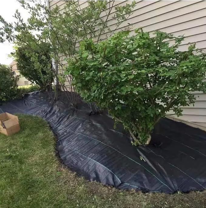 Rocky Mountain Goods Weed Barrier Fabric - Thick 15 Year Heavy Duty Black Weed Blocker Landscape Fabric for Garden, Flower Beds, Trees - Ground Cover - Under Rocks or Mulch (3' x 100')