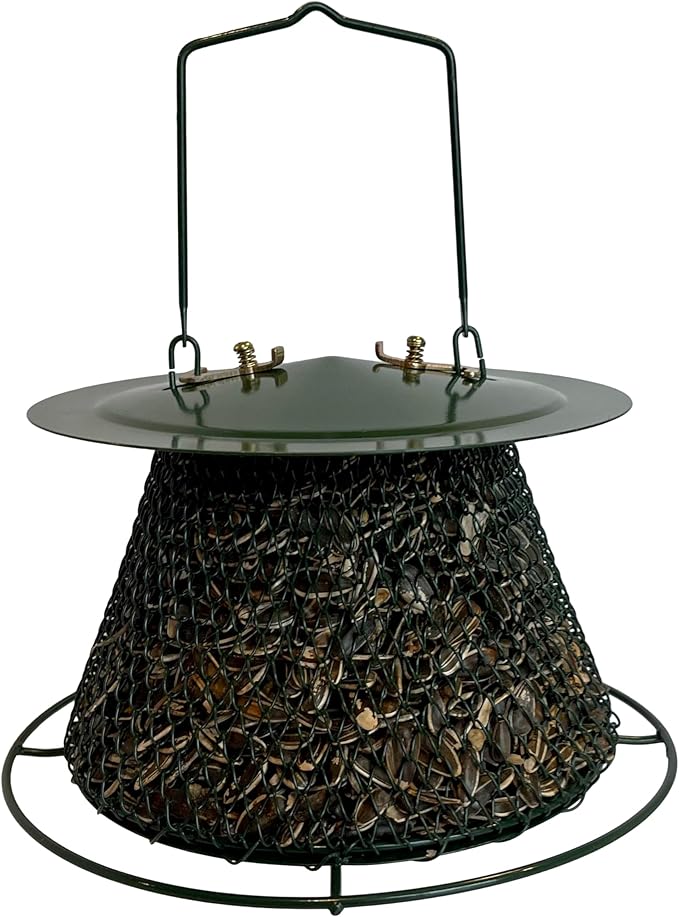 Green Collapsible Mesh Bird Feeder - Hanging Bird Feeder - Holds 1 Pound of Sunflower Seeds