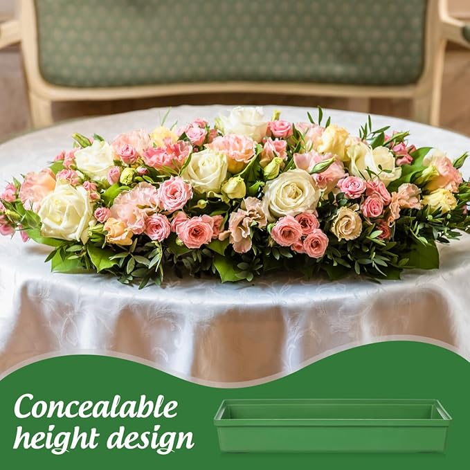 POPETPOP 10 Pack Floral Foam Bowl: Large Size 10.6 Inch Plastic Floral Trays for Flower Arrangement, Rectangle Flower Foam Tray for Wedding Table Party Festival Centerpiece Decor
